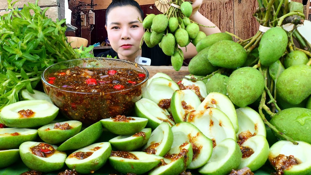 มะม่วงเปรี้ยวกรอบเเจ่วปลาร้าข้าวคั่วหอมเเดงข้นๆผักกะเเยงหอมเเซ่บสะใจ|ส้มซ่าพาเเซ่บ 6 เมษายน ค.ศ.2025