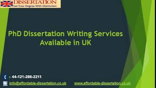 PhD Dissertation Writing Services Available in UK