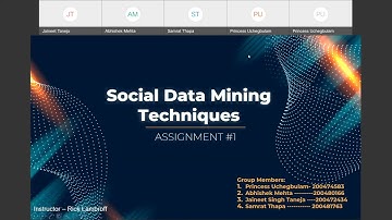 Social Data Mining Techniques Assignment -1
