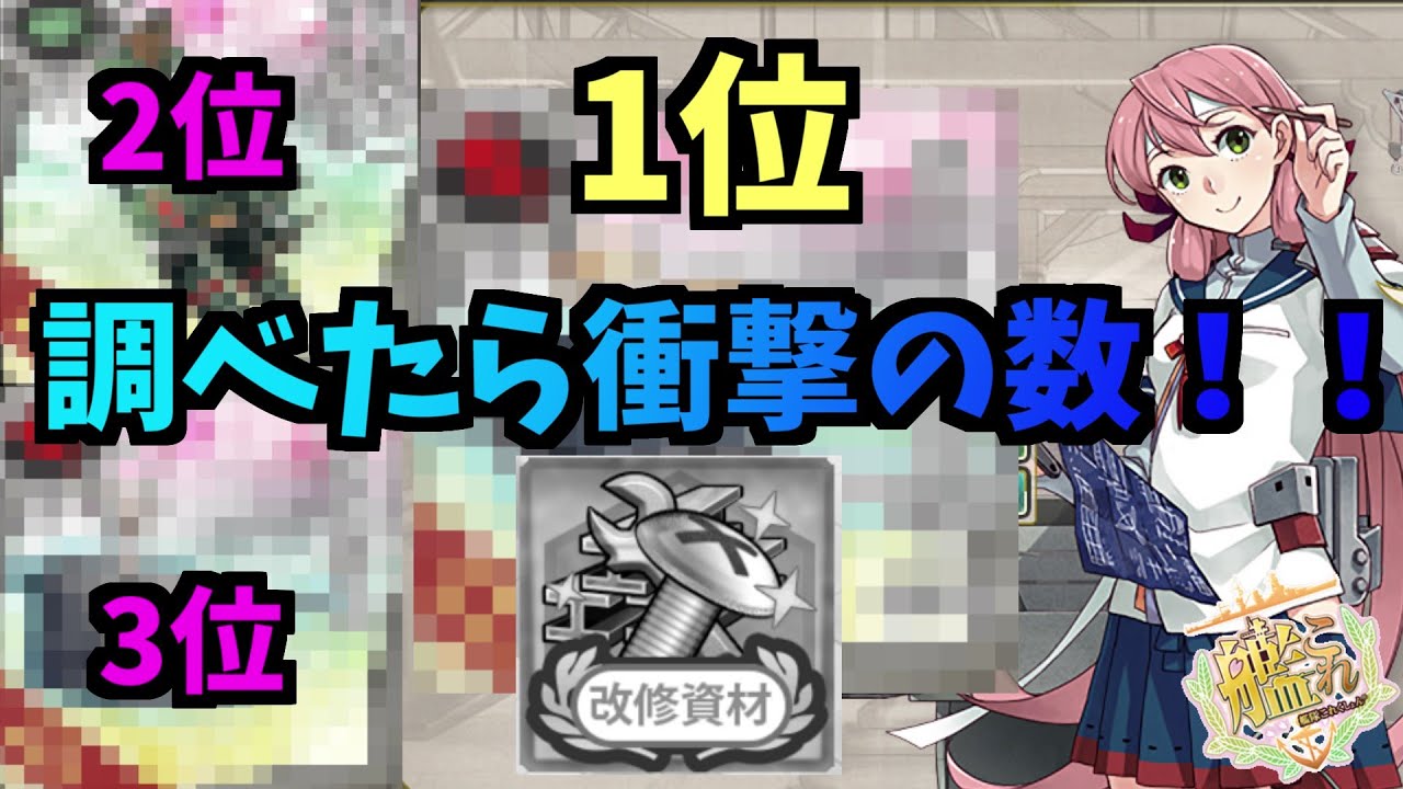 艦これ 装備改修で一番キツイ改修はどれ 改修資材消費ランキング Kancolle Youtube