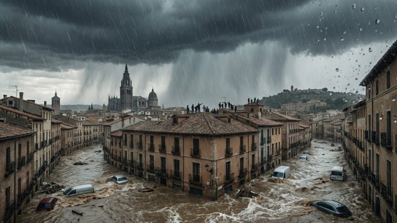 SPAIN FLOODS: Unstoppable Rain Swallows a City |Ultra-Realistic AI Disaster Simulation (Educational)