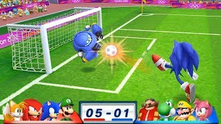 Mario & Sonic At The London 2012 Olympic Games Football Luigi, Sonic, Knuckles, Tails