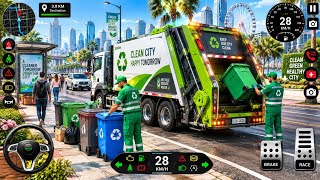 Garbage Trash Truck Realistic Simulator 3D City Road Garbage Dumper Truck Games - Android GamePlay