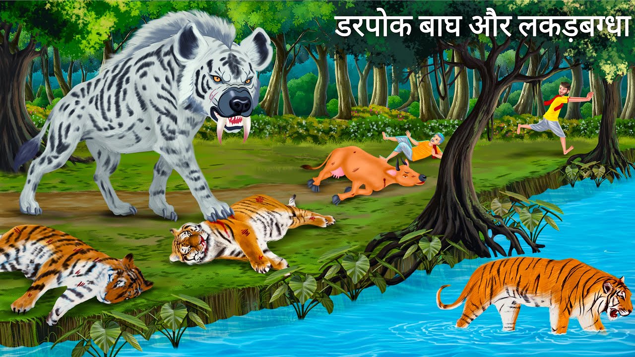 जंगल में सफेद हायना और बाघ | Horror Stories | WHITE HYENA | Tiger Cartoon | Hindi Moral Stories