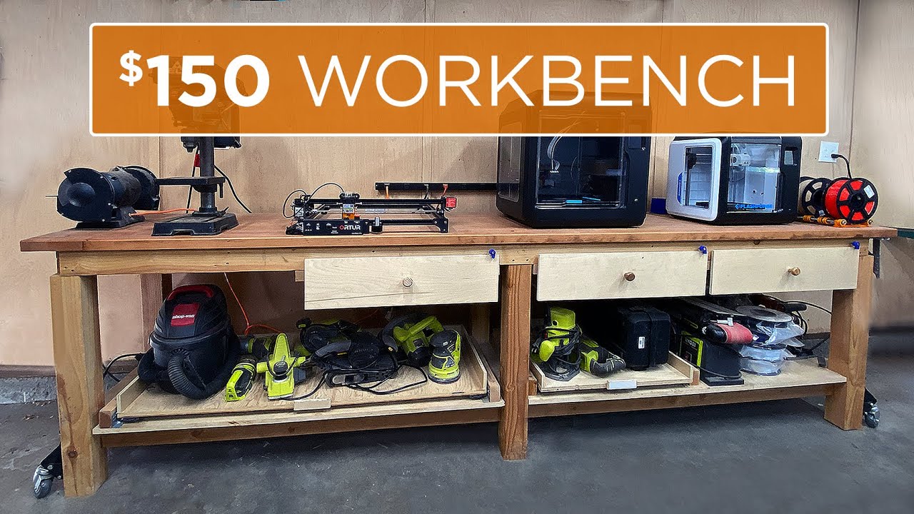 How To Build A 10ft Professional Workbench For Under 100 34
