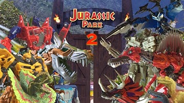 Transformers VS Jurassic Park 2 - Revenge Of The Dinos | Stop Motion Parody |