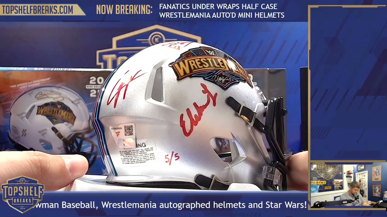 Fanatics Under Wraps WWE WrestleMania Football Mini-Helmets 5 Box