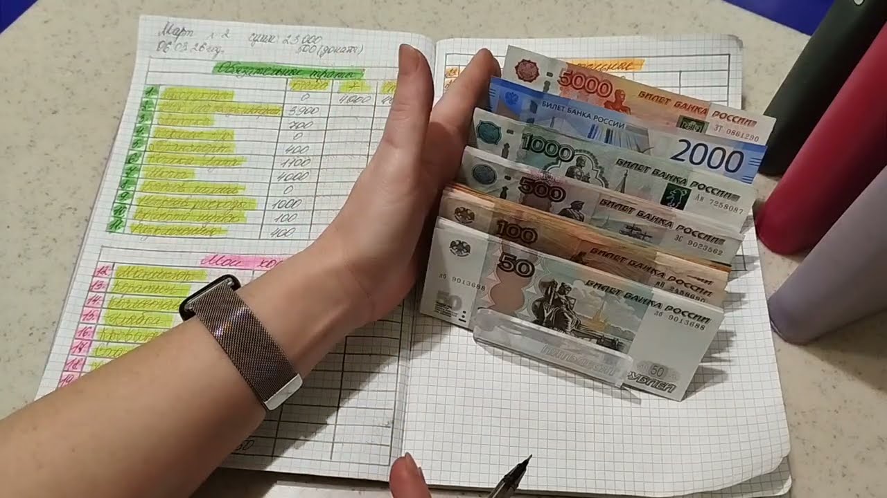 Март 2026г. чек №2 Распределение по конвертам, распределяю  23500💰💸💌