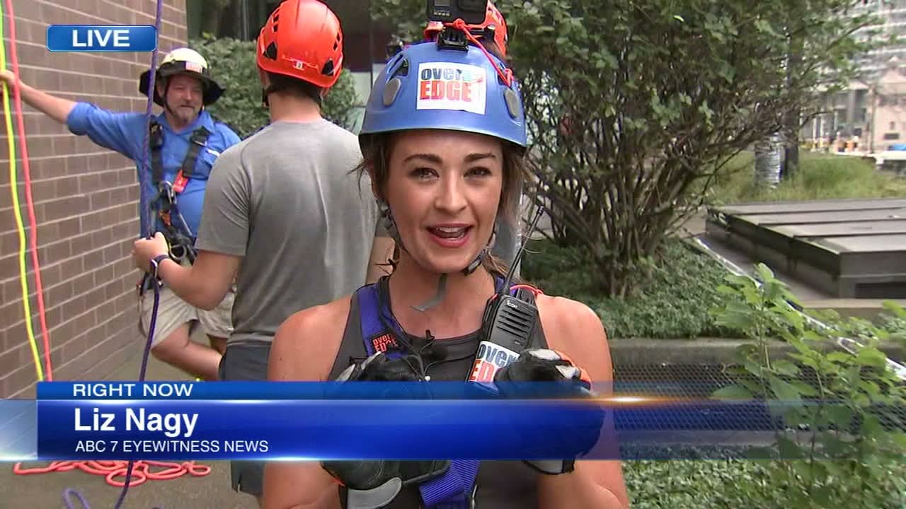 Abc7 S Liz Nagy Rappels Down Hotel For Make A Wish Youtube