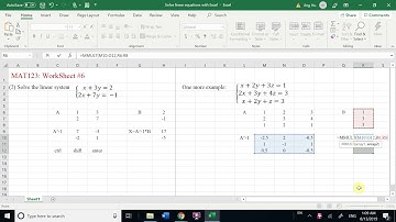 Use EXCEL to solve linear equations
