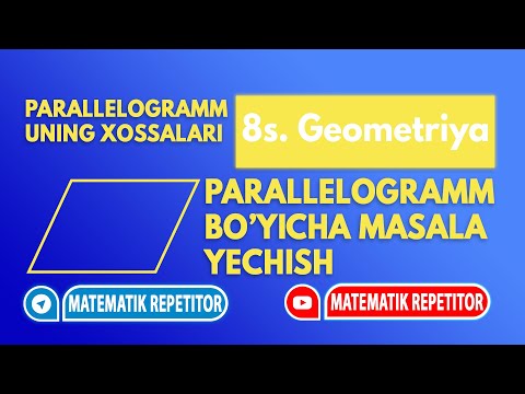 Video: Paralelogrammaning ikkita diagonali tengmi?