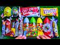 ASMR Most Popular Candys / some lots of colorful rainbow lollipop candy / unpacking chocolate eat
