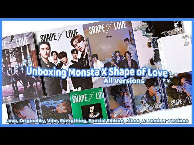 Unboxing Monsta X 11th Mini Shape of Love ✰ All Photobook Vers, Kihno,  Special, & Jewel Cases 