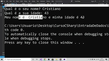Entrada dados no C# |  Curso de Lógica de Programação com C# | 9 de 20