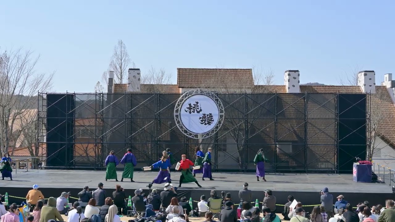 岡山うらじゃ連 灯歌　あかいわ桃磐祭（モモロックフェスティバル）20260301ドイツの森芝生広場【4K】