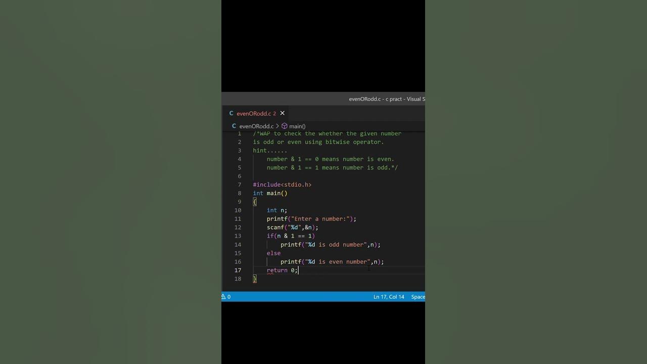 Check whether the given number is odd or even by using bitwise operator ...