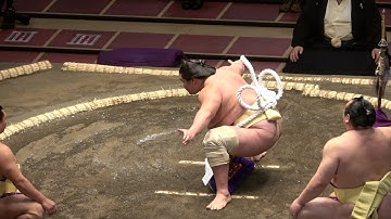 Yokozuna Terunofuji: 1st ever matchday ring-entering ceremony (Sep 12th, 2021)