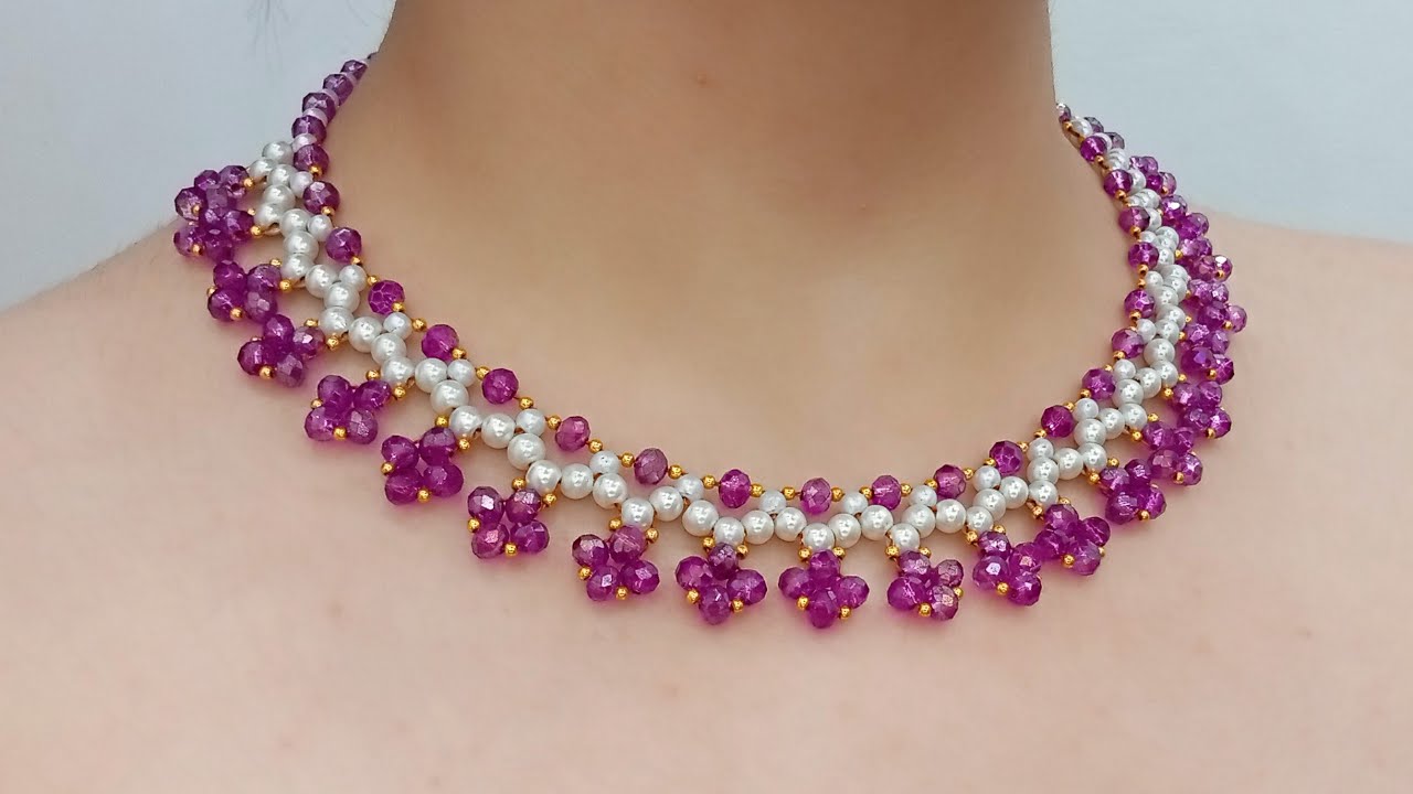 Charming Beaded Necklace Making | Beaded Necklace Tutorial | Beaded Jewelry @Jewelry.Crystals 