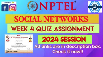 Social Networks | Week 4 Answers 2024 | NPTEL 2024 ||