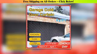 8x7FT(254x218cm) Garage Door Curtain Thickened Oxford Cloth Cold-Proof Warm Windproof Magnetic