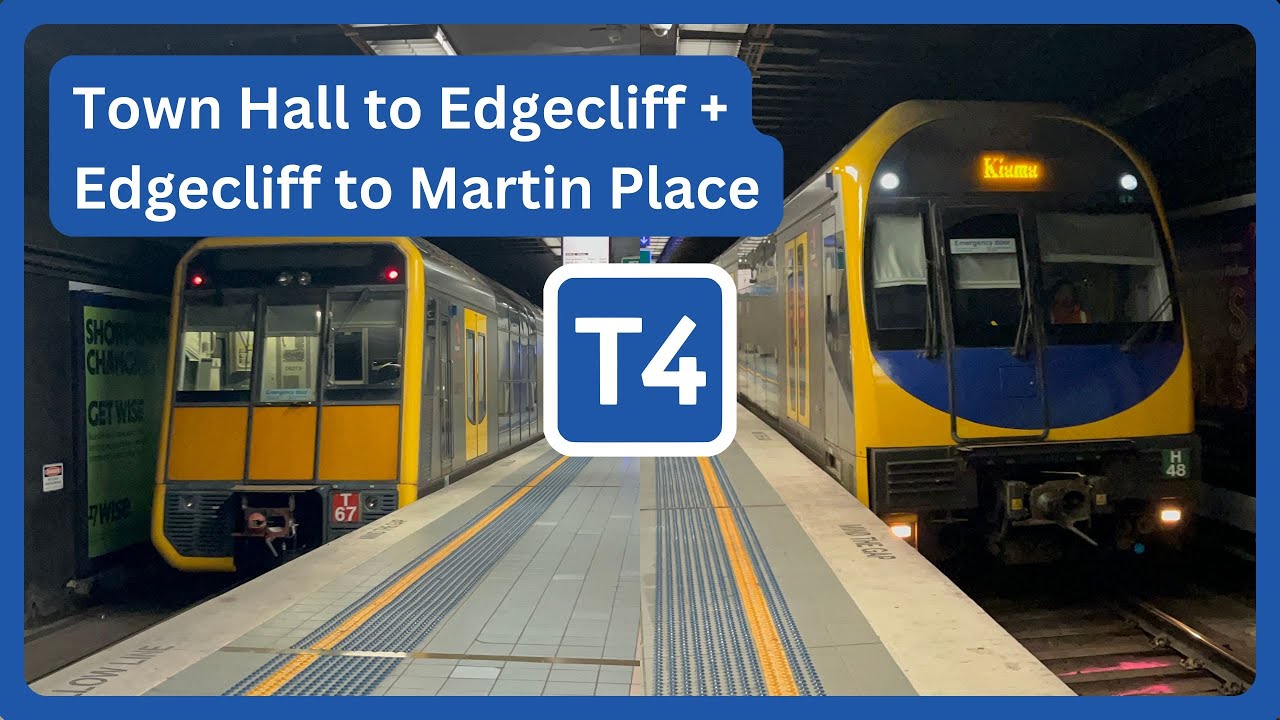 Sydney Trains Tangara & Oscar Ride - Town Hall to Martin Place via Edgecliff - T4 Eastern Suburbs