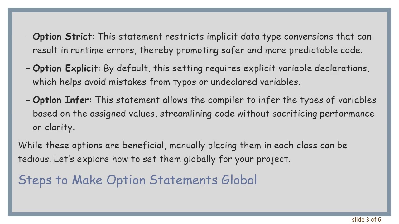 How to Make Option Statements Global in VB.NET