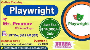Playwright Online Training @ DURGASOFT