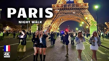 Night Walk in Paris 4K 🇫🇷 | Eiffel Tower & Montmartre After Dark