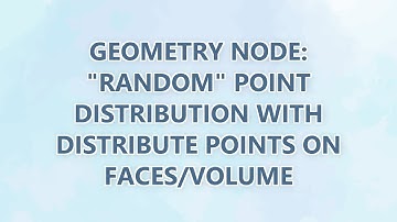 Geometry Node: "Random" point distribution with Distribute Points on Faces/Volume