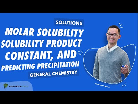 Molar Solubility, Solubility Product Constant, and Predicting Precipitation