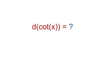 find derivative of cot(x) {d(cotx)=?}.