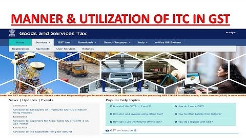 Manner & Utilization of ITC in GST/ Payment of GST / ITC Set-off / GST Credit / Cash Ledger #gst