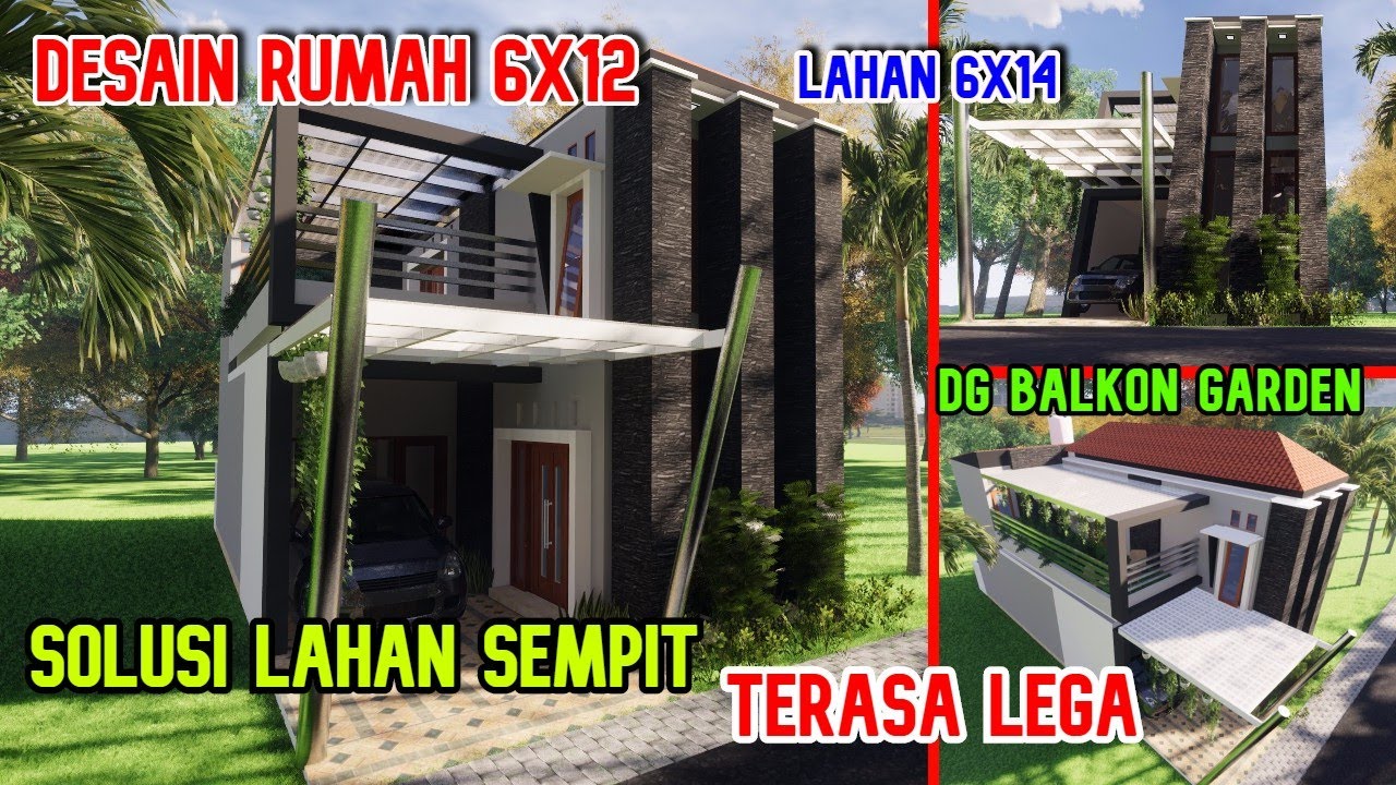 Desain Rumah 6x12 Di Lahan 6x14 Sempit Tapi Lega Youtube