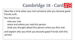 IELTS Speaking Part 2: Describe a Time When You Made a Good Friend