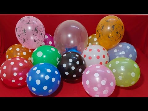 FUN BIG BALLOON INSIDE MYLAR BALLOON AND LOT'S OF COLOUR DOTTED BALLOON POPPING l SATISFYING VIDEO