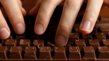 Typing on a Solid Chocolate Keyboard! #keyboard #chocolate #asmr #satisfying