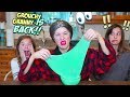 WE TEACH GROUCHY GRANNY HOW TO MAKE SLIME!! 24 HRS IN OUR HOUSE!