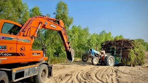 Excavator Helping Overloaded Tractor Stuck in Sand | Powerful Rescue Operation