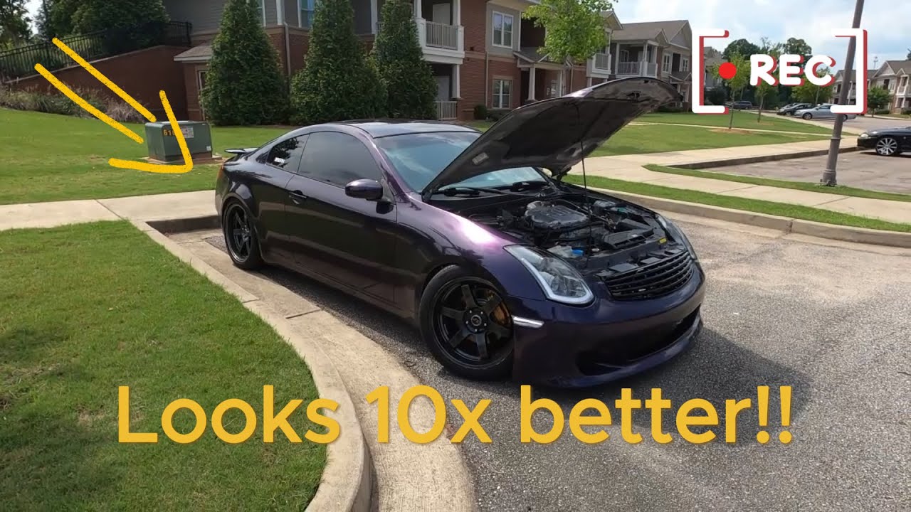 G35 finally gets tint and side markers installed YouTube