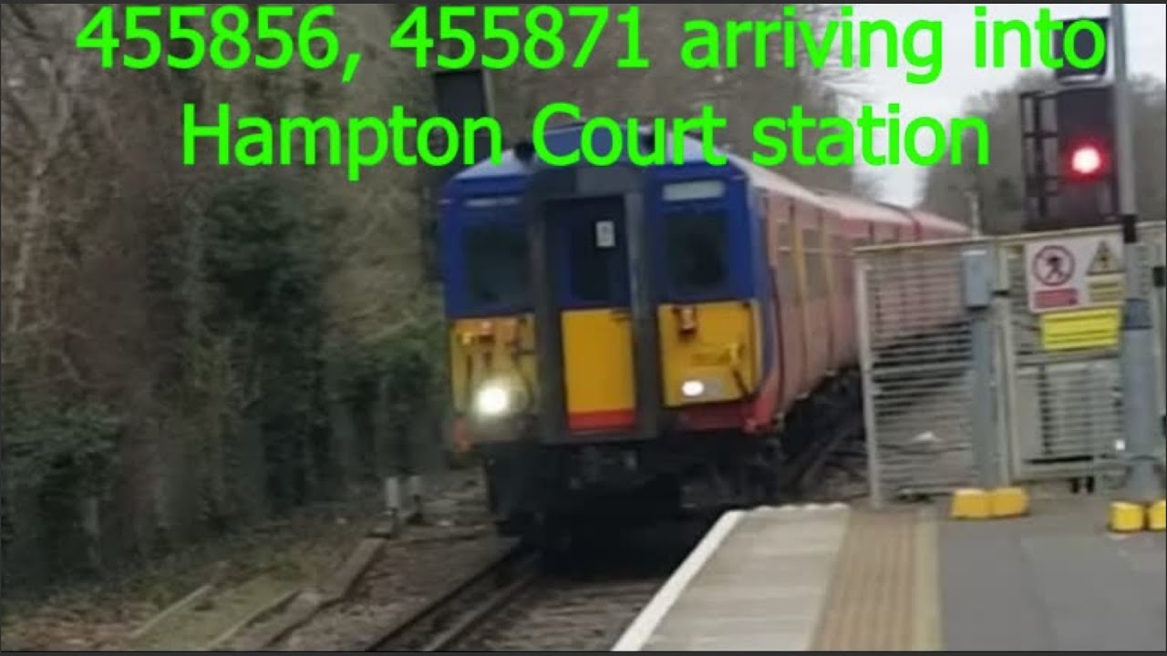 455865, 455871 arriving into Hampton Court station - YouTube