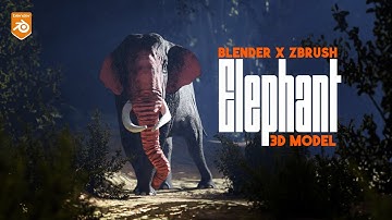 Majestic Elephant Sculpt – Blender x ZBrush Timelapse | From Clay to Life