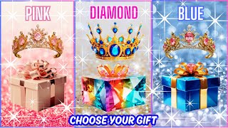 Choose your gift 🎁💖 3 gift box challenge Pink, Diamond, Blue 😍💙🤮 #chooseyourgift #pickonekickone