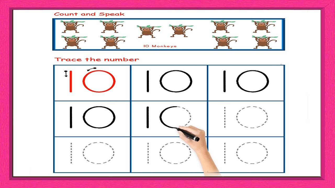 How to write Number 10 | Tracing | How to write numbers | Tracing ...