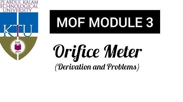 Orifice Meter | Derivation and Problems | Mof Module 3 | KTU Malayalam Online Class | LIJO JOHN