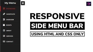 Responsive Side Menu Bar using HTML & CSS | CodingNepal