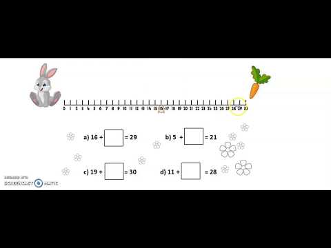 math, finding a missing number in addition using numbers line