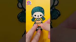 How to draw Squid Game Doll in Toca Life World DIY paper crafts #shorts #squidgame #tocaboca