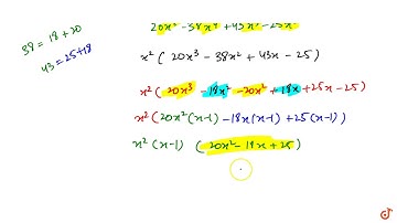 The HCF of  `20x^5-38x^4 + 43x^3-15x^2`  and  `15x^5-19x^4 + 4x^3`  is