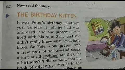 DAV nahan,class 3 . English reader, unit 3(D), Birthday kitten (part 3)