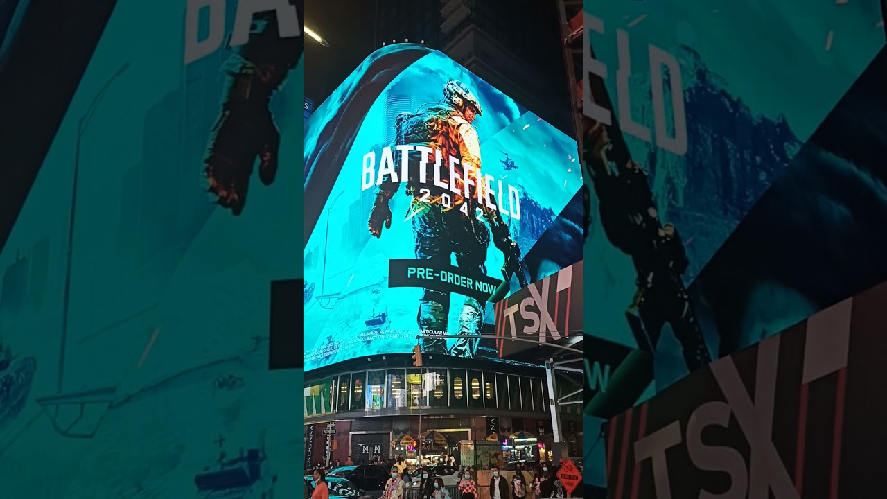 Battlefield 2042,Time Square 3D billboard at Night, New York.